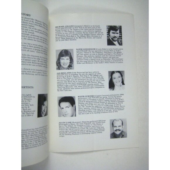 HMS Pinafore Program 1987 Greensboro Opera North Carolina Musical Bergeret - Picture 4 of 6
